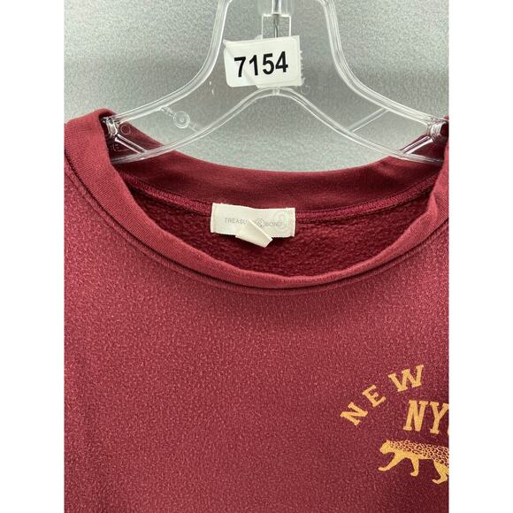 Treasure & Bond Sweatshirt Womens Sz 1X NYC Maroon Graphic Long Sleeve - Picture 11 of 11